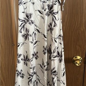 Floral Black and White Maxi Skirt
